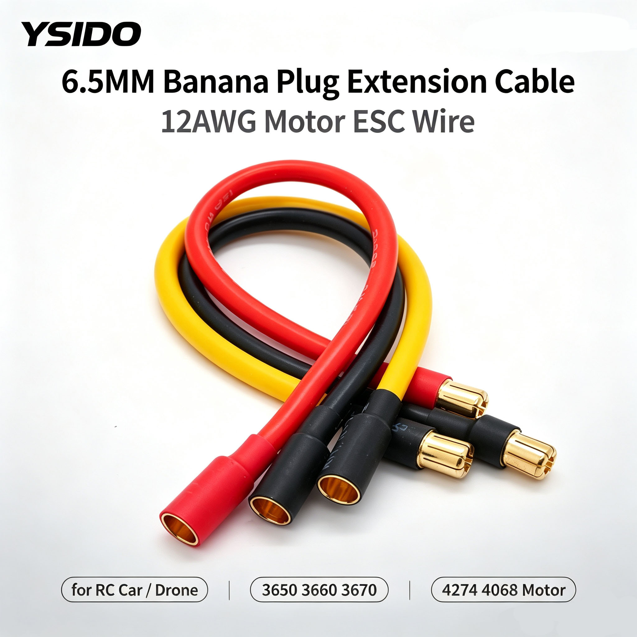 Drone Motor Rc Car - YSIDO 12AWG 6.5MM to 6.5MM Banana