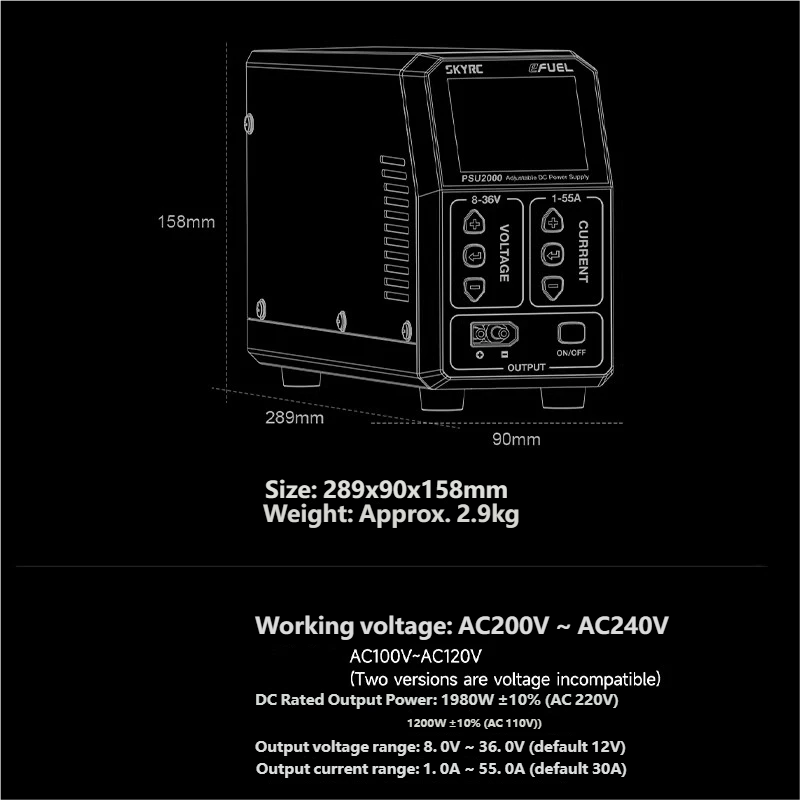 SKYRC PSU2000 1980W Adjustable - Drone Rc Toy recension och pris