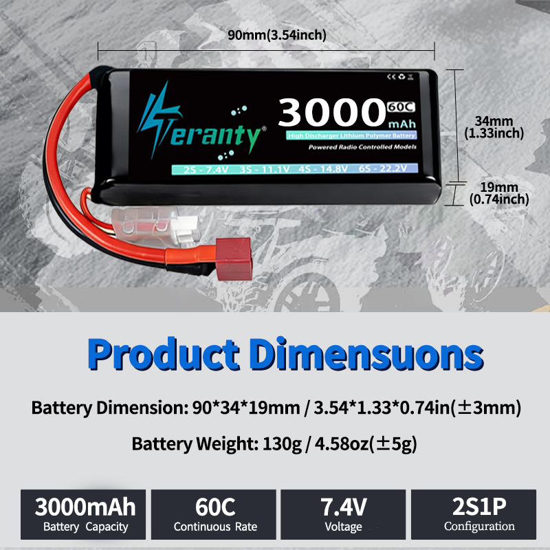 TERANTY 2S 3000mAh Lipo Batter - Drone Rc Board recension och pris