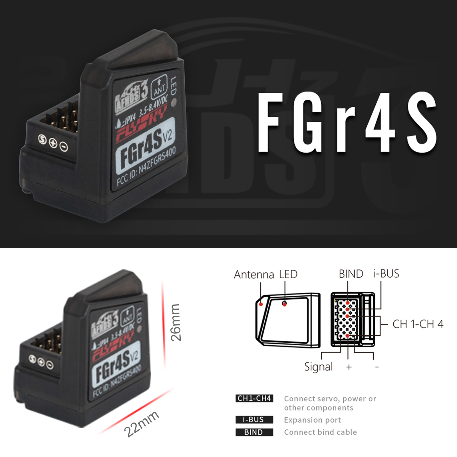 Flysky FGR4S V2 Receiver AFHDS - Joystick Rc Drone recension och pris