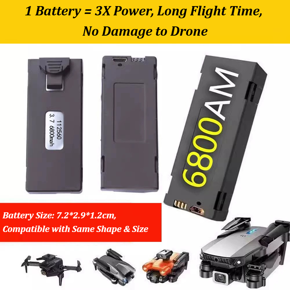 3.7V 6800mAh Spare Replacement - Drone Rc E99 recension och pris