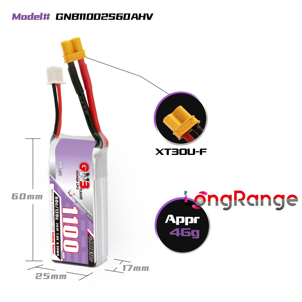 GNB 1100mAh 2S 3S 4S 6S 60C/12 - Drone Carrera Rc recension och pris