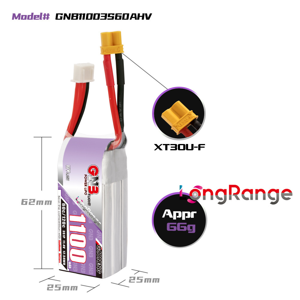 GNB 1100mAh 2S 3S 4S 6S 60C/12 - Drone Carrera Rc recension och pris