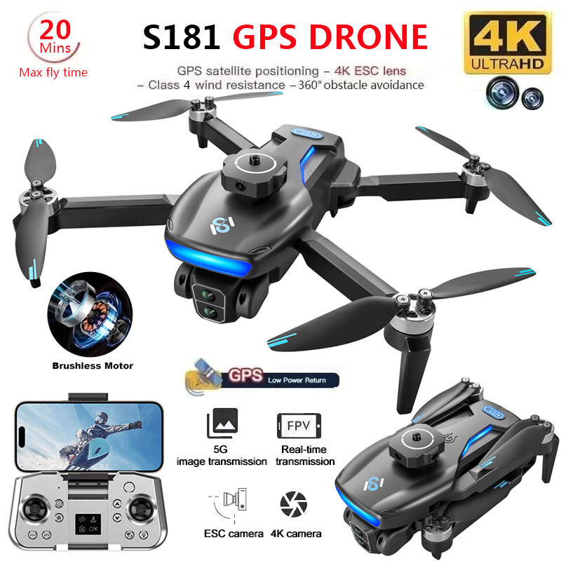 S181 GPS Drone 4K Professional - Drone Rc Team City recension och pris
